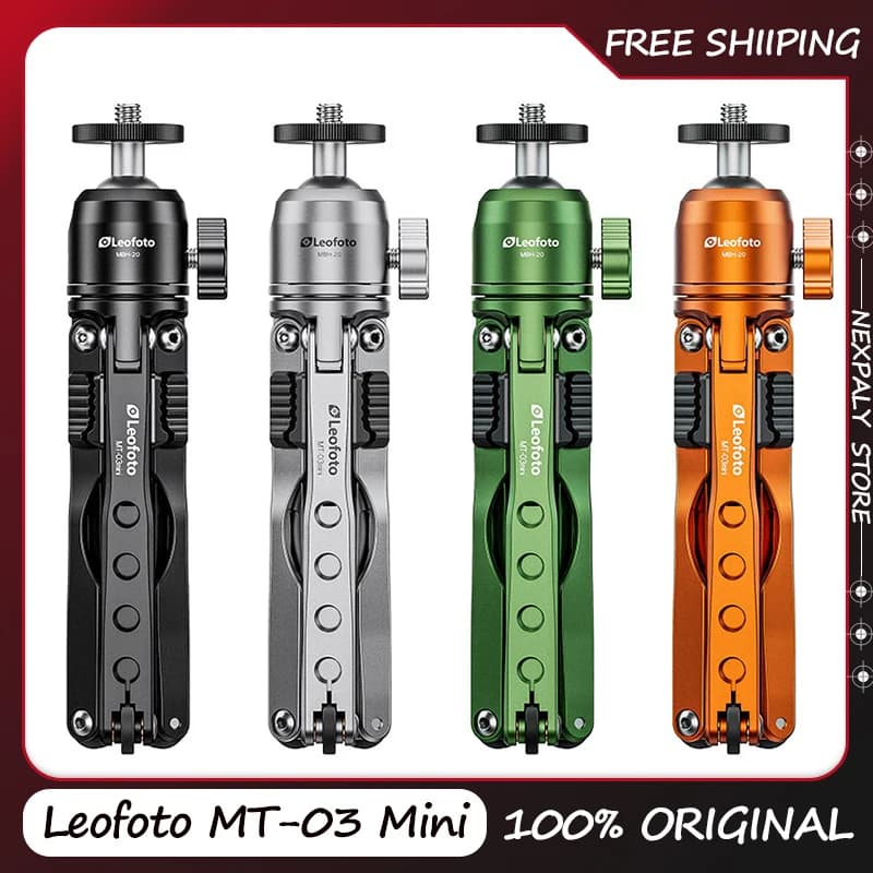 Leofoto MT-03 Mini Treppiede Spider per DSLR, Smartphone, Kit Treppiede da Tavolo per Selfie, Supporto Portatile da Viaggio e Fotografia, Regalo