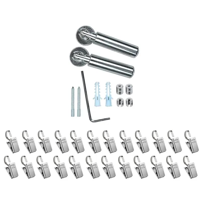 【POPULAR】Per uso interno ed esterno, sistema di appendiabiti con filo regolabile da 16,4 piedi con 24 clip per appendere vestiti