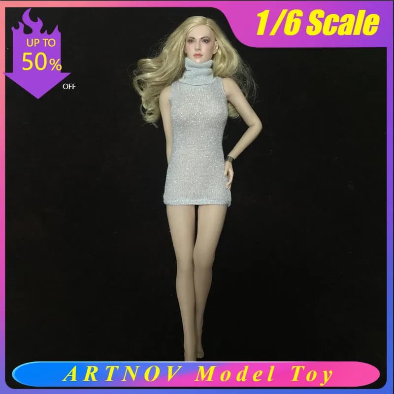 T-shirt bianca da soldato donna in scala 1/6, gonna, abito, adatto per la collezione di action figure Phicen Tbleague da 12 pollici