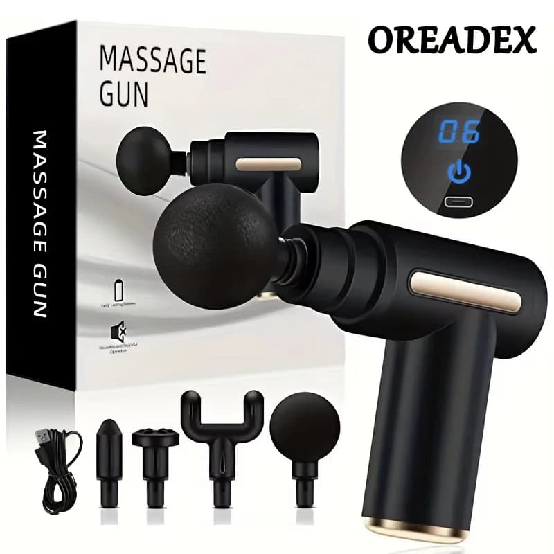 Mini pistola per massaggio Percussioni dei tessuti profondi Collo Schiena Massaggiatore per il corpo Touch screen a LED Pistola per fascia portatile Rilassamento muscolare