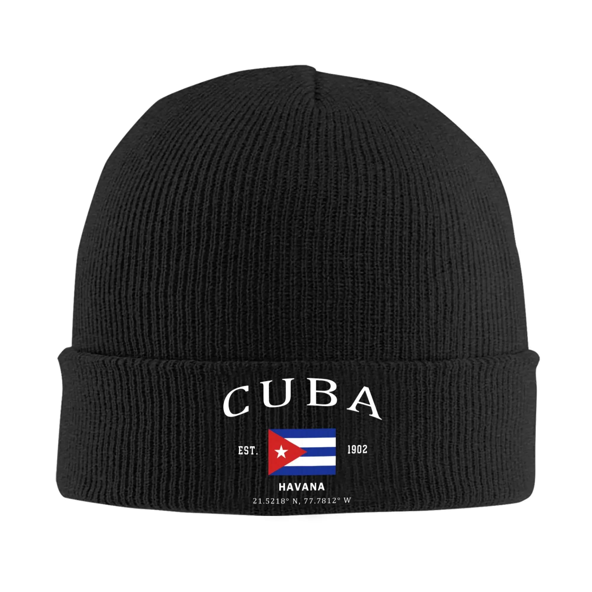 Hats with Flag of Cuba, Unisex caps for Men and Women, Hot Winter Hats in Jersey Style Hip Hop, Cuban Patriotic Hats for Adults