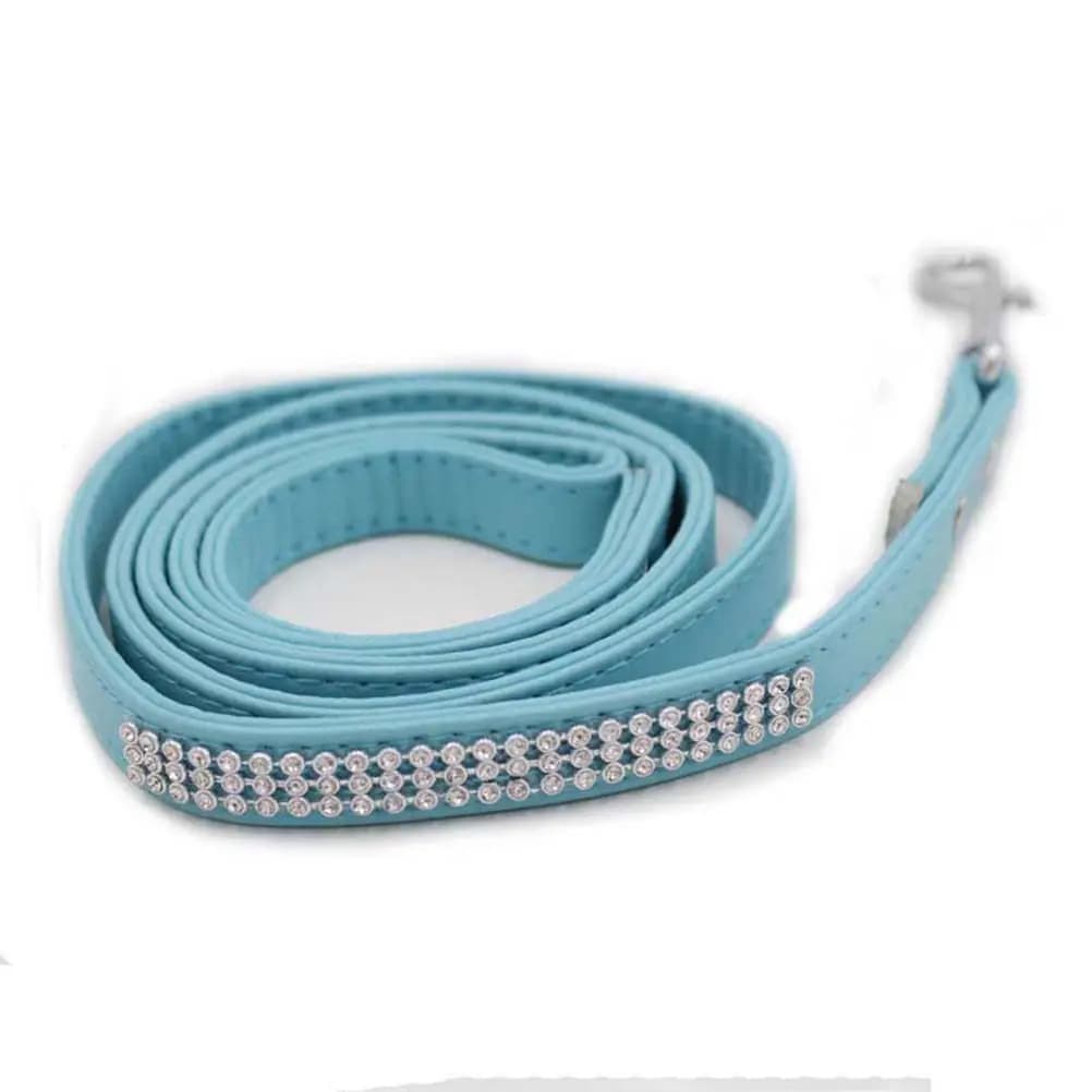 Sparkly Rhinestone Studded Dog Leash for Small Dogs Yorkshire Terrier Chihuahua Pomeranian Flexible Bling Bling Walking