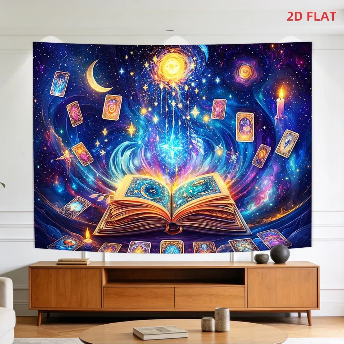 VIKAMA Tappeto Murale Divinatorio con Carte dei Tarocchi, Decorazione da Parete per Stanza, Tappeto Murale Artistico per Arredamento Casa e Stanza Divinatoria