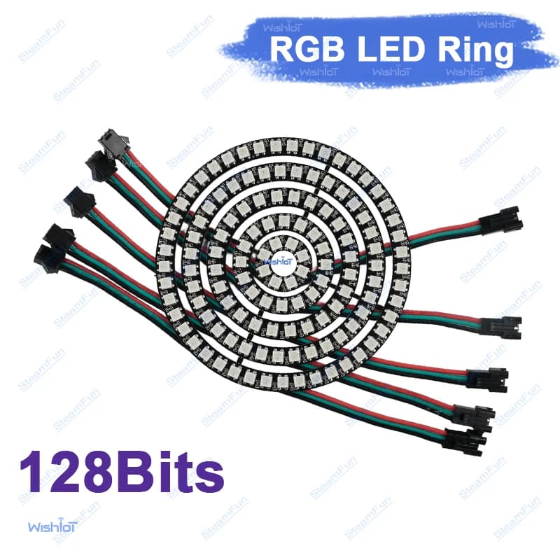 DC5V WS2812B 128LED Ring Light Addressable RGB Programmable LED Module for Professional Lighting Installations