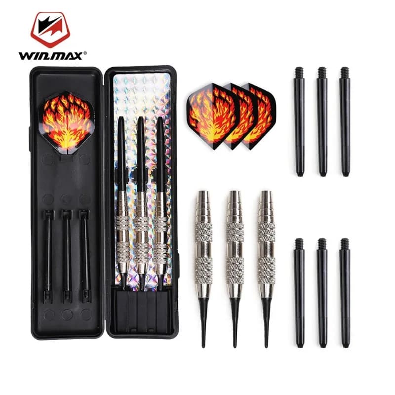 Win.Max Professional Darts Flights Set 90% Tungsten 16/18g Soft Tips For Electronic Dart board 22/24g Steel Needle Dart-Head