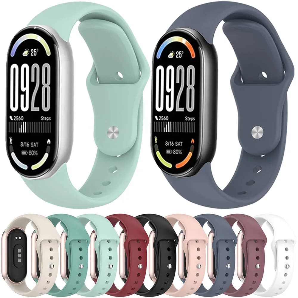 Cinturino sportivo in silicone per Xiaomi Mi Band 10 9 8 Smart Watch Accessori per Xiaomi Mi band 10 mi 9 NFC Bracciale da polso Correa