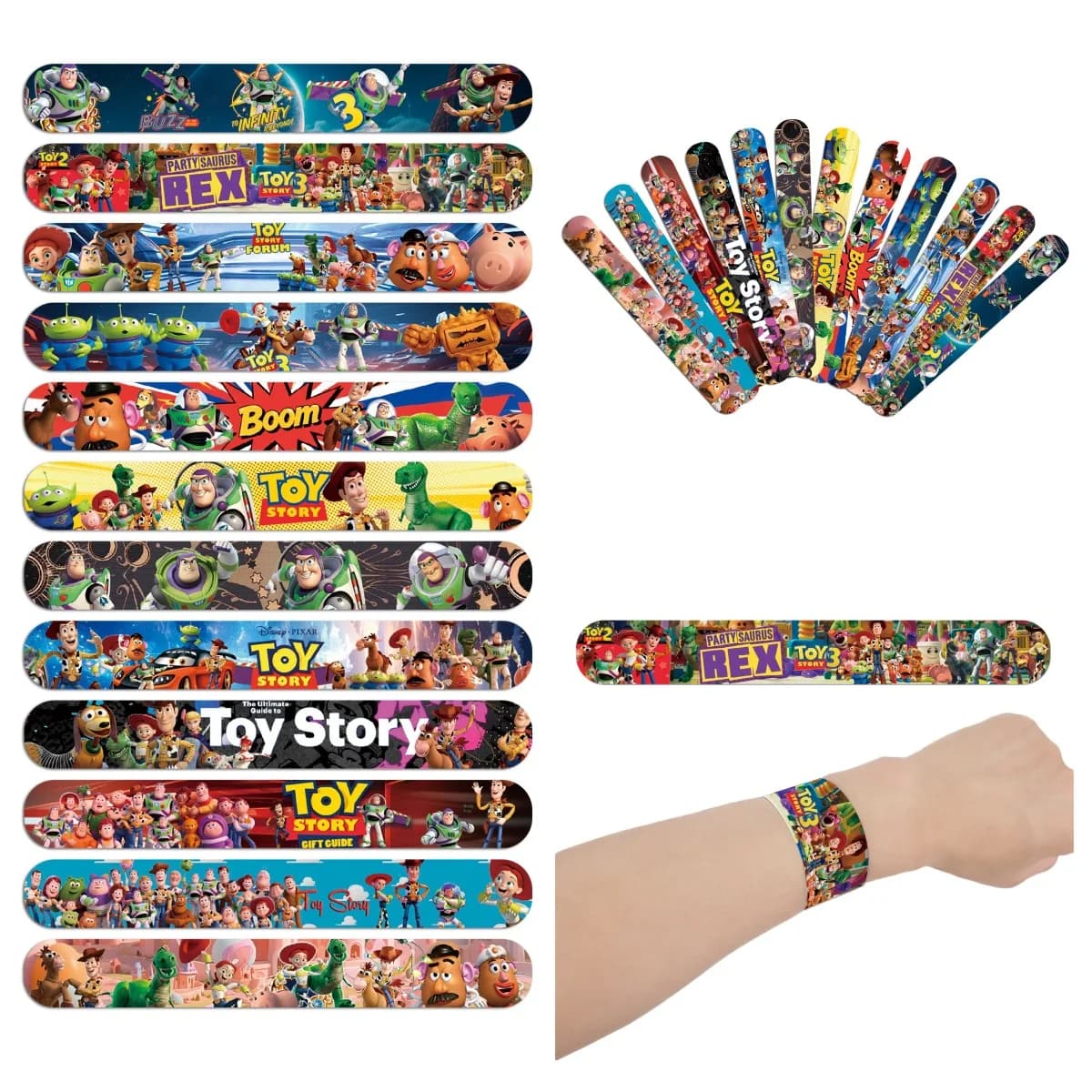 2026 New Disney Pixar Toy Story Slap Bracelets Kids Party Wristbands Cartoon Decor With Woody And Buzz Lightyear Gifts