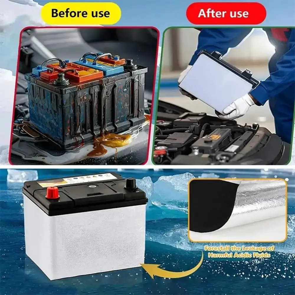 Professional Aluminum Foil Car Battery Insulation Kit Heat Shield Fireproof Battery Cover Thermal Protection Battery Blanket RV