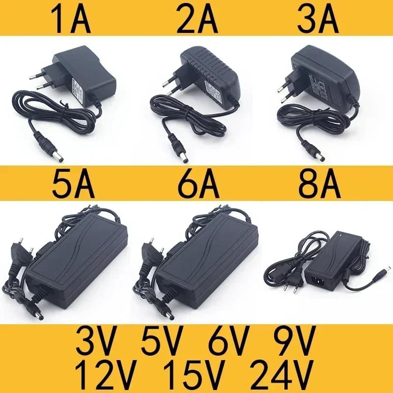 AC 110-240V DC3V 5V 6V 9V 12V 15V 24V 0.5A 1A 2A 3A 5A 6A 8A Universal Power Adapter Supply Charger adapter Eu Us for LED light