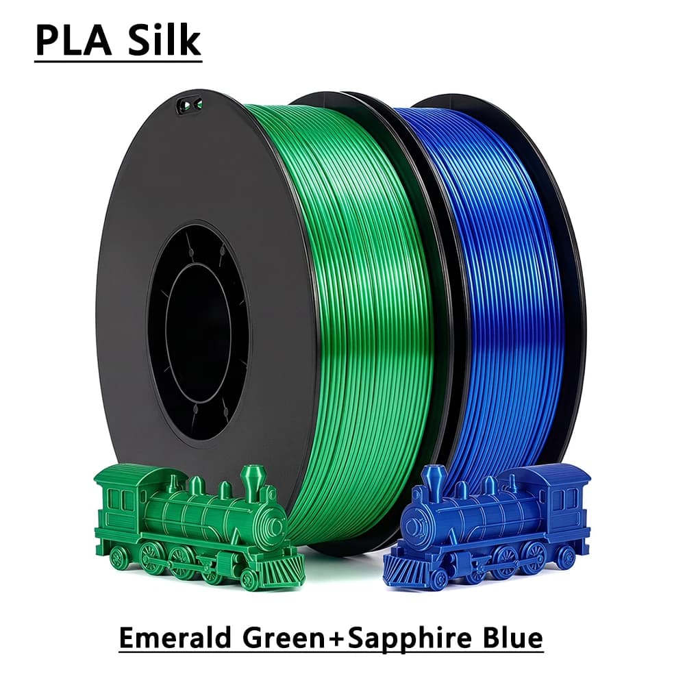 250gx2 PLA silk Emerald Green and Sapphire Blue 3D Printer Filament 1.75mm 3D Printing filament vacuum packaging