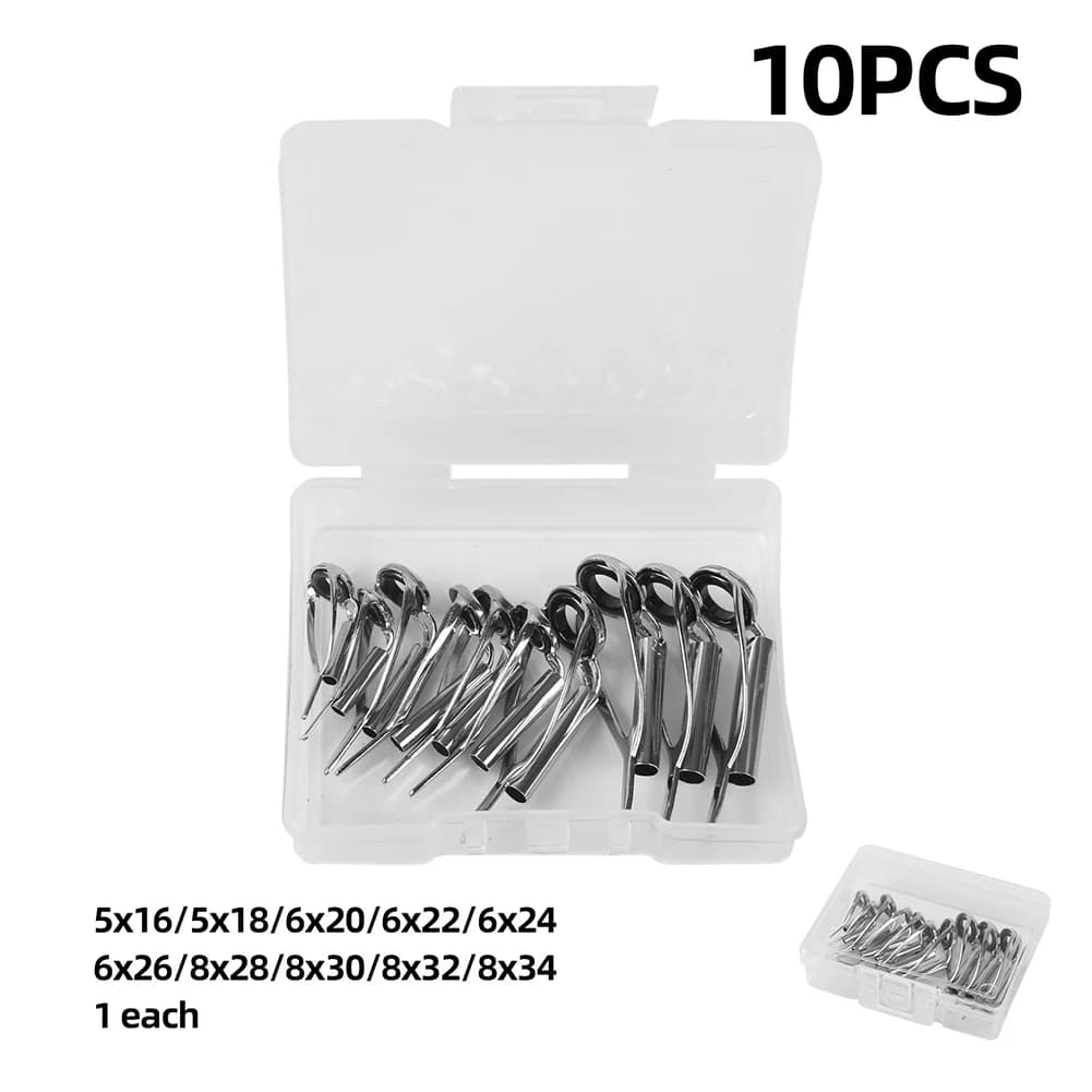 10/40 pieces fishing rod guides stainless steel upper tip fishing ring smooth mini comfortable outdoor accessories