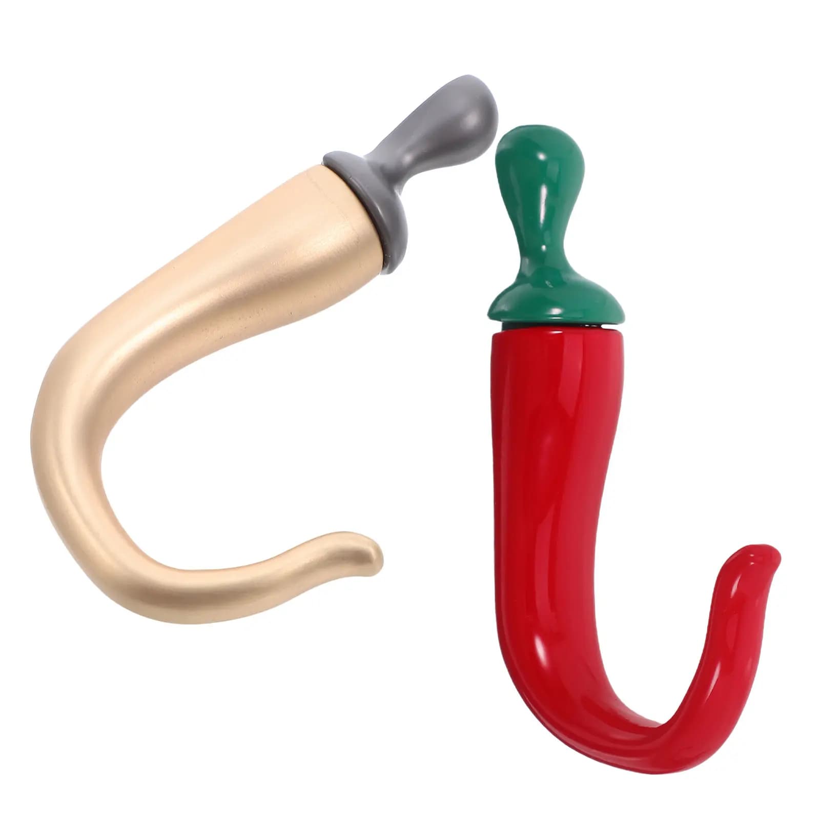 2Pcs Chili Pepper Shaped Wall Hooks Zinc Alloy Decorative Kitchen Bathroom Towel Coat Hanger Hooks for Utensils Hats Clothes