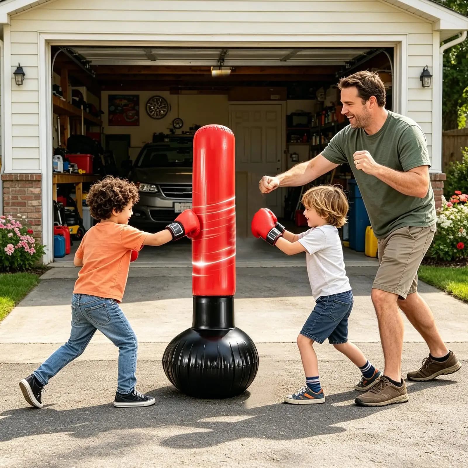 Punching Bag Inflatable Standing Punching Training Equipment Boxing Bag Toy For Women Youth Teens Children Home Apartment Gym