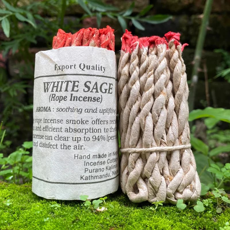 40 Roots/bundle of Natural Nepalese Traditional White Sage Handmade Rope Fragrance DIY Home Indoor Incense Soothes Spirit