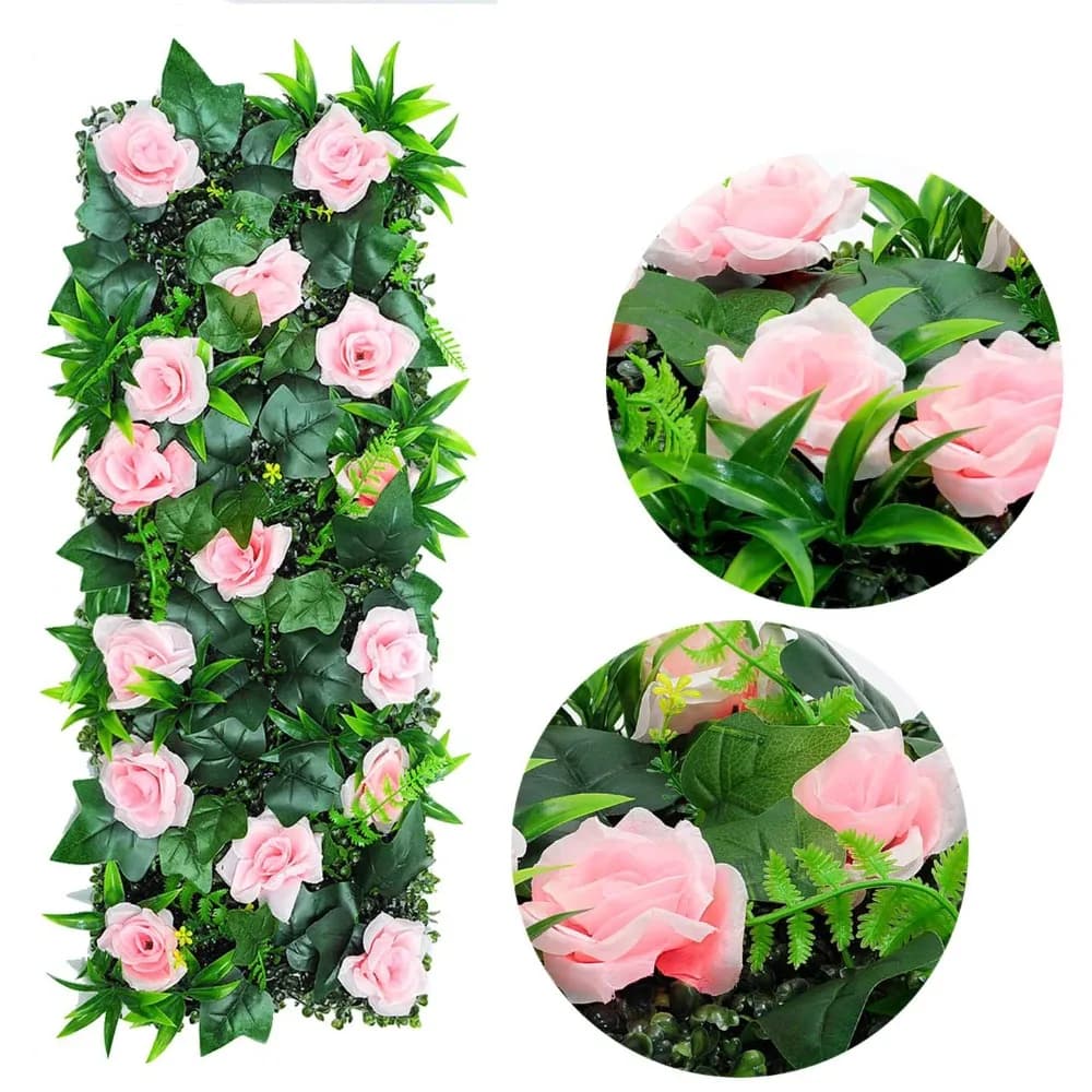 DIY Artificial Plant Wall Panel 75x25cm UV Protection Simulation Maple Plant Sheet No Watering Green Fake Green Grass Mat