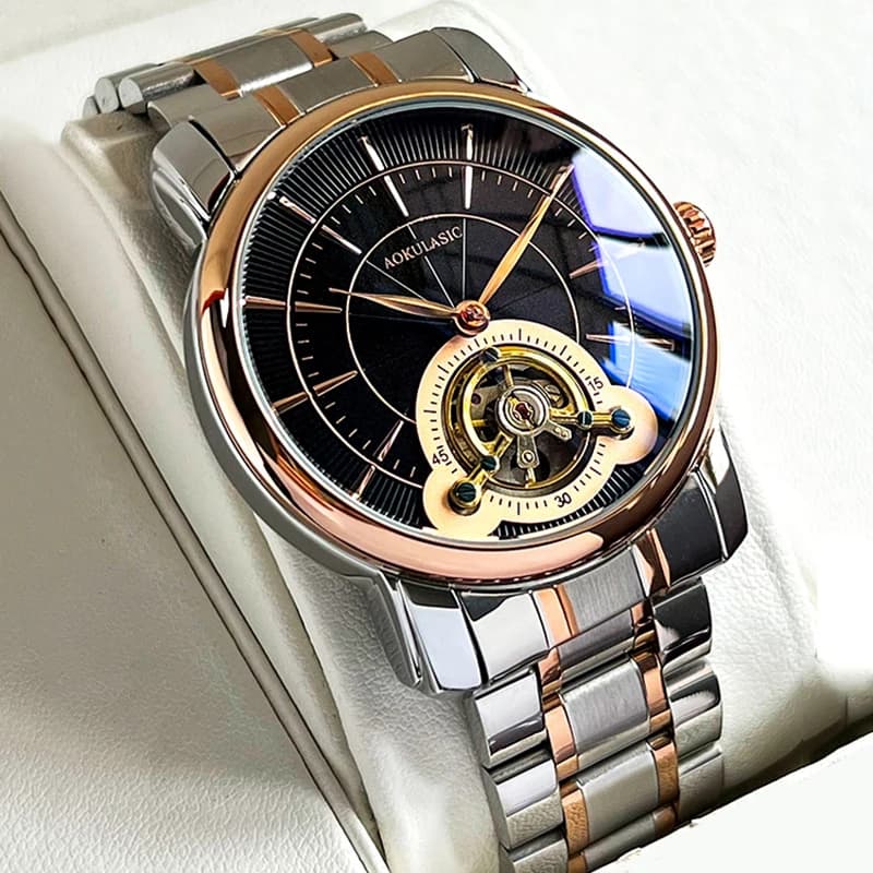 AOKULASIC Uomo Nuovo Orologio Meccanico Tourbillon Orologio Da Polso Impermeabile Sport Orologi Automatici Uomo Orologio Da Affari Relogio Masculino