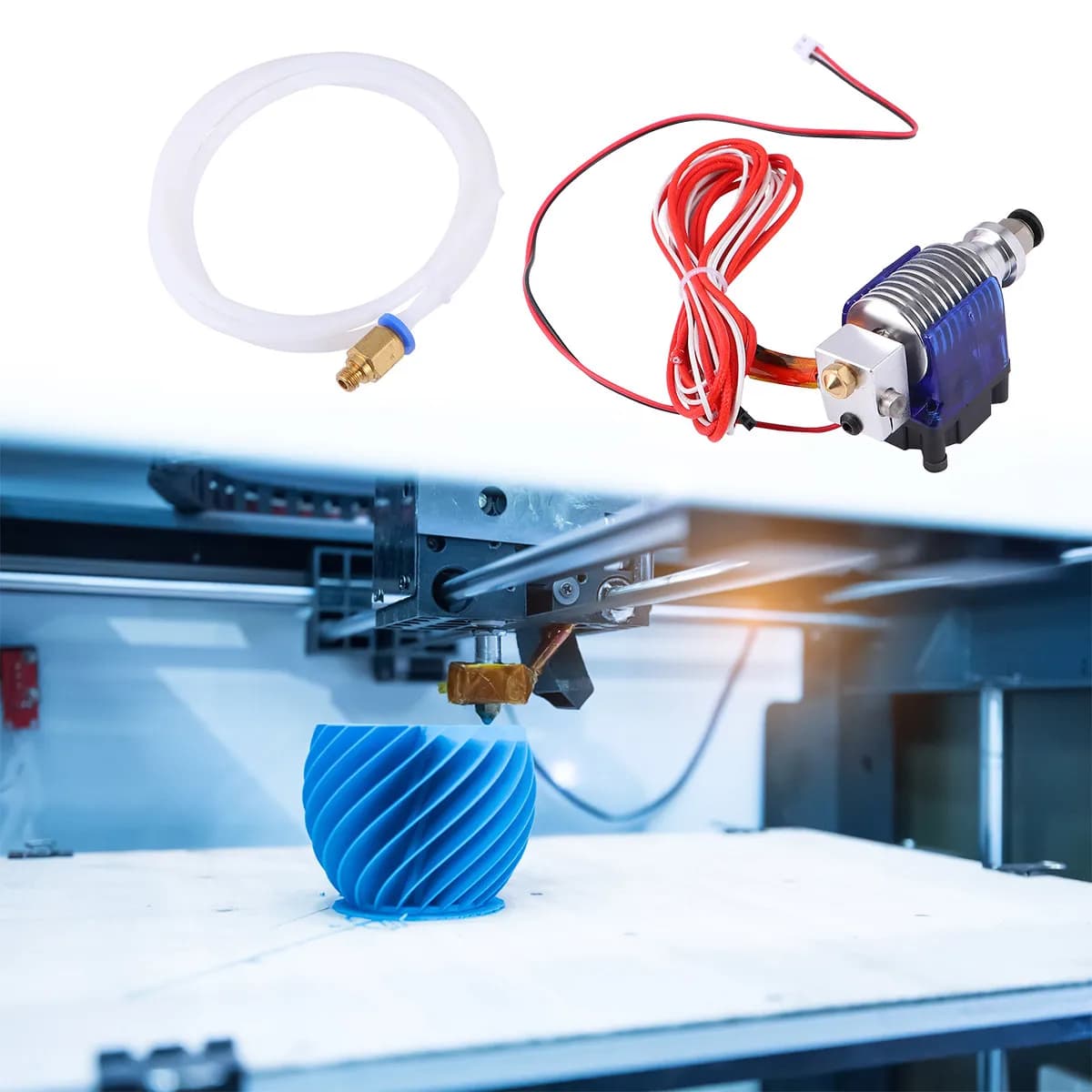 Testina di Estrusione J-Head 1.75 Hotend in Metallo per Stampante 3D, Compatibile con Filamenti PLA ABS, Copertura Antiperdita con Ventola