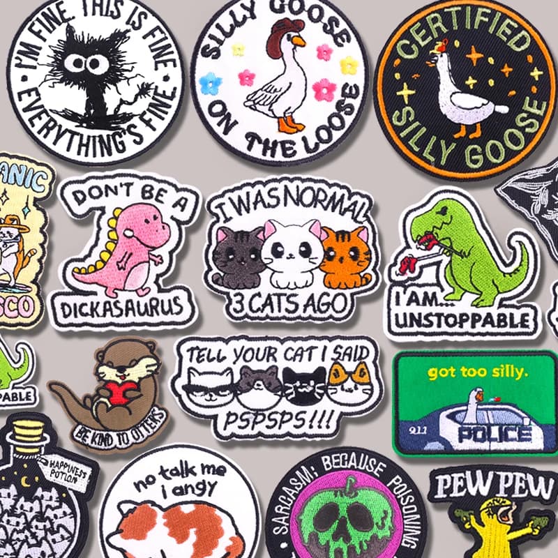 Nuovo cartone animato/animale toppe ricamate anatra gatto rana patch ferro sulle toppe per abbigliamento giacche fai da te cappelli zaino cucire adesivi