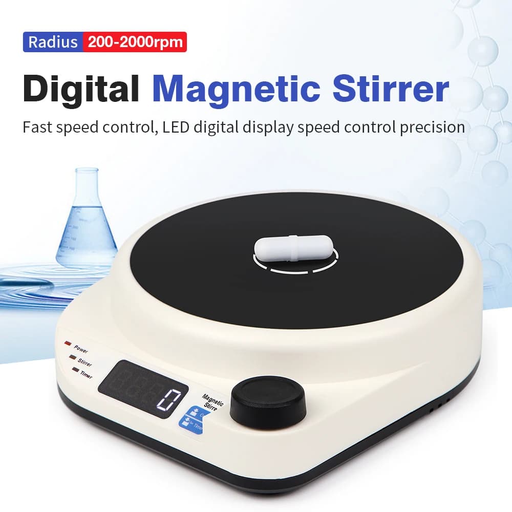 Lab Mini Magnetic Agitator Laboratory Magnetic Mixer With Agitator Bar 3000ml 5000ml Liquid Mixer EU Spine Plate Portable Agitator