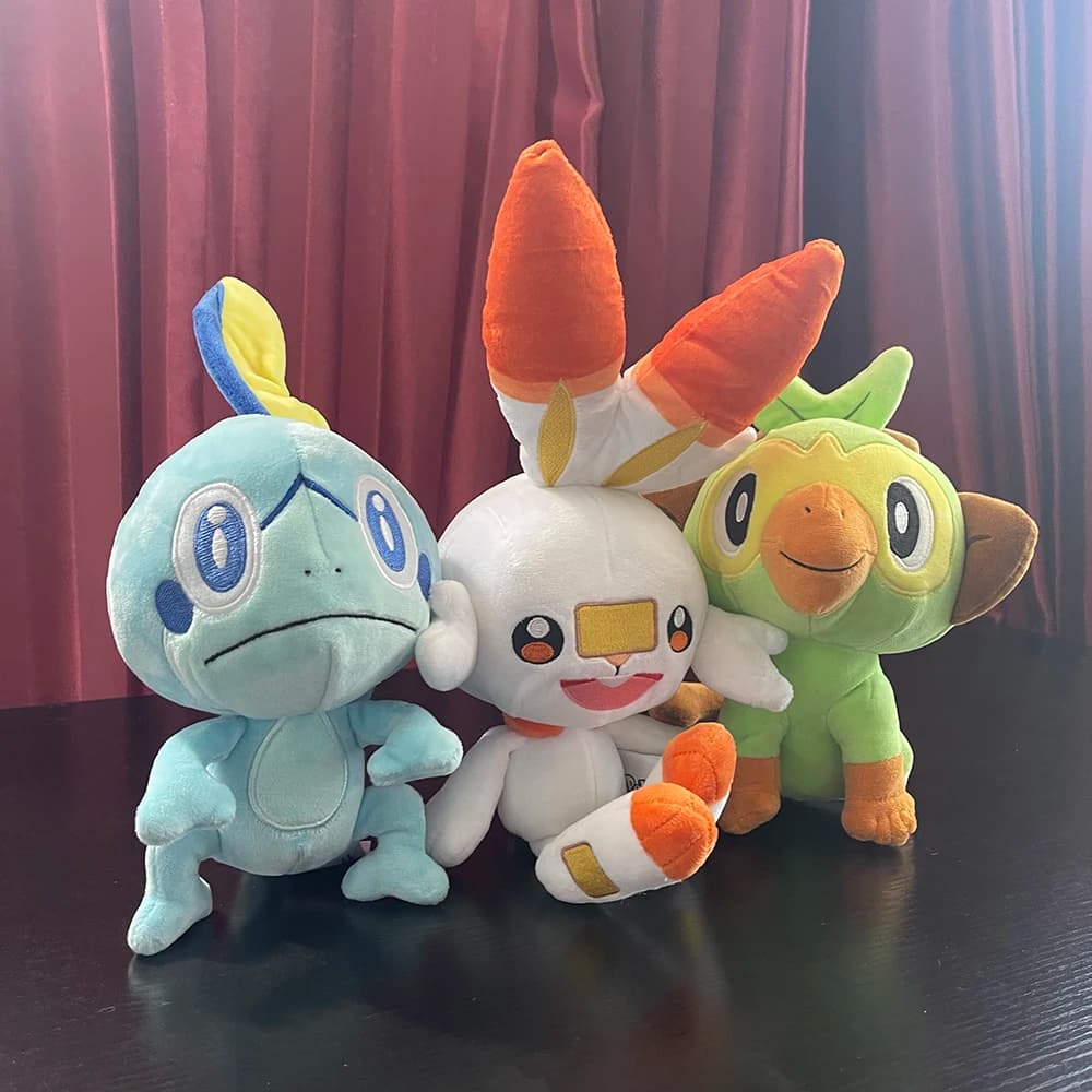 Pokemon Peluche Sobble Grookey Scorbunny Peluche Bambola di pezza Spada Scudo Iniziale Elfo Animale Giocattoli Hobby Collezione Regalo di compleanno