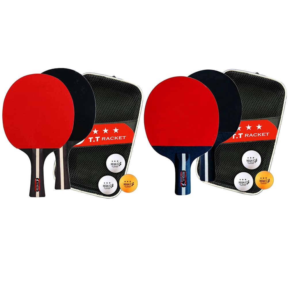 Set Racchette da Ping Pong Professionali con 2 Racchette e 3 Palline, Borsa Inclusa, per Principianti e Allenamento