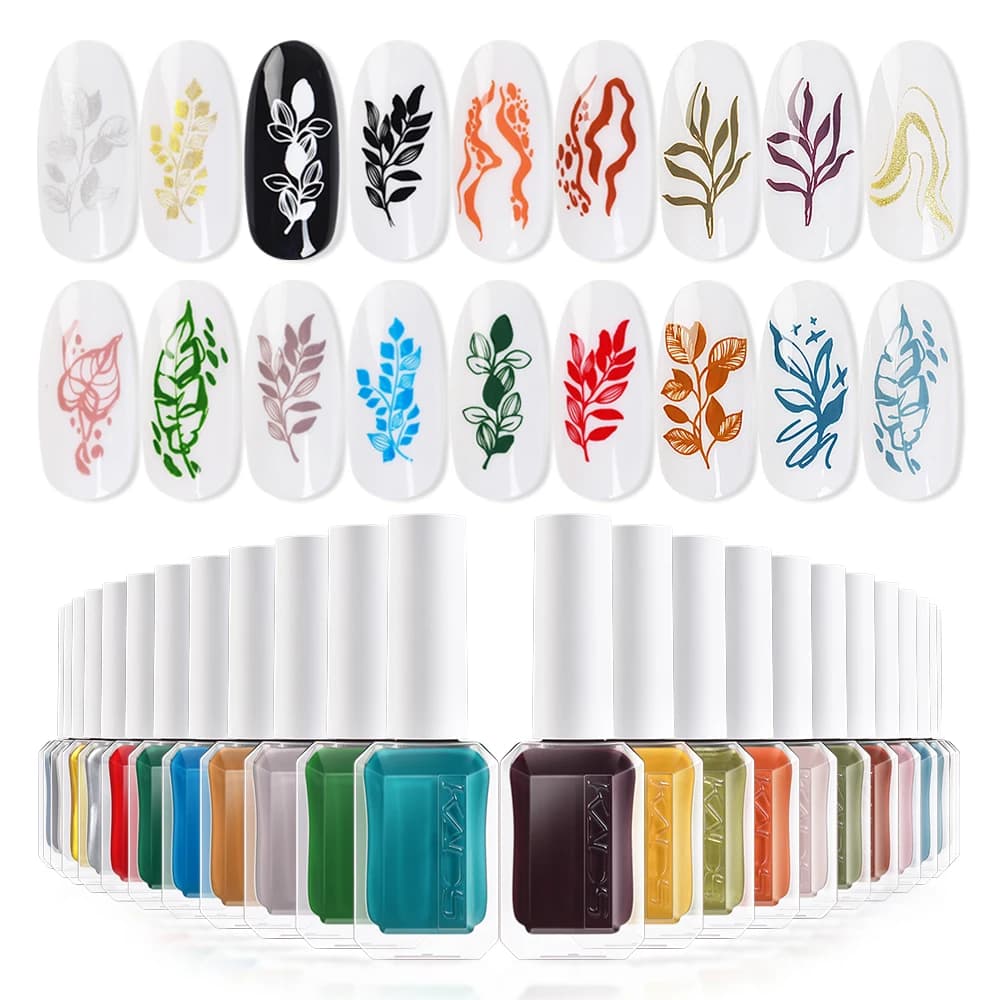 KADS Set di Smalti per Stamping Unghie 20/12/10/6 Pezzi/Set per Piastre Stamping, Smalto per Unghie ad Asciugatura Rapida, Lacca per Stampa Manicure