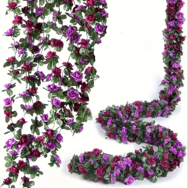 2.2m Artificial Rose Garland for Wedding Christmas Home Decoration DIY Fake Plant Vine