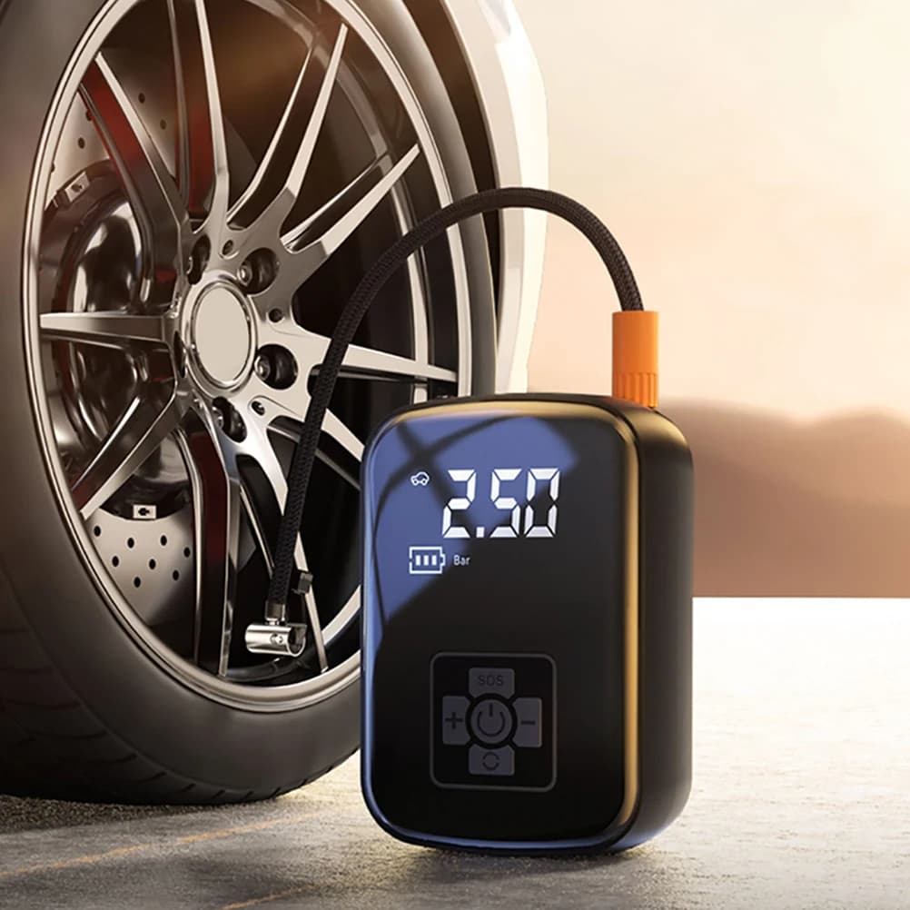 Pompa di aria per auto portatile Pompa di gonfiaggio per pneumatici elettrica Display digitale intelligente wireless Macchine per gas per pneumatici Compressore d'aria per auto