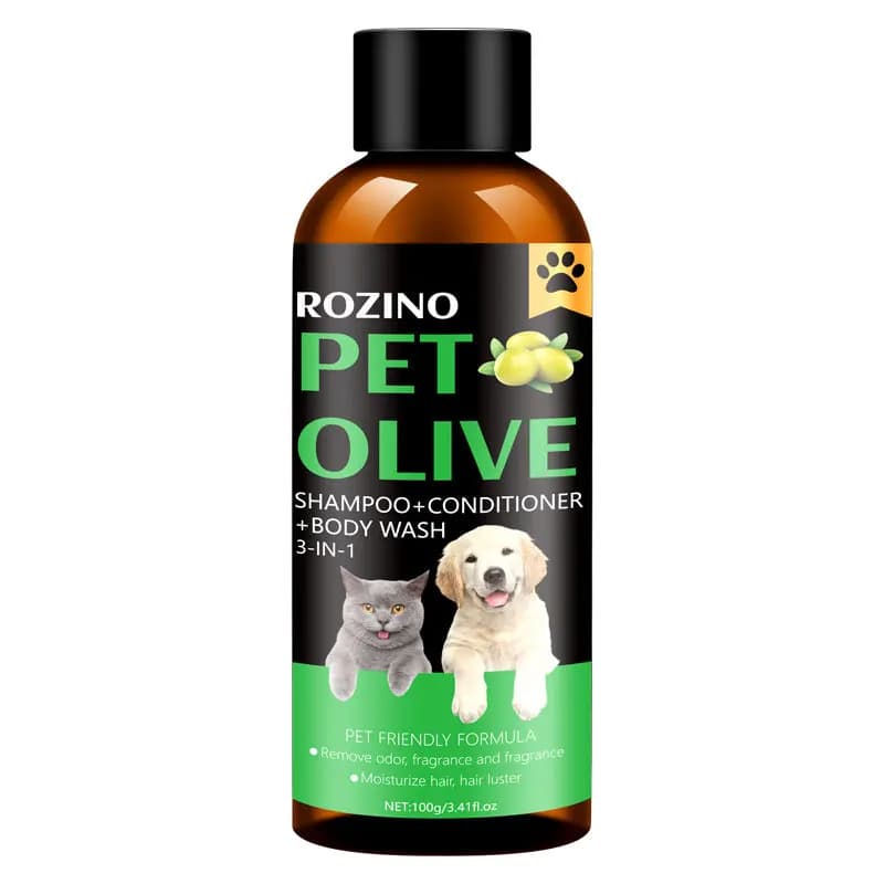 Il gel doccia all'oliva a base di shampoo e balsamo per animali domestici non contiene sostanze nocive, adatto per cani e gatti