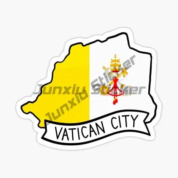 Adesivo creativo con emblema della bandiera del Vaticano, per bicicletta, vetro, furgone, casco, accessori