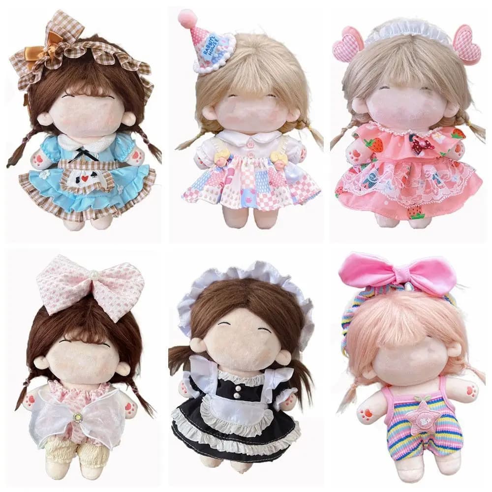 Vestiti graziosi per giocattoli di peluche in cotone da 20cm vestono abbigliamento gonna da principessa Set di calzini Casual carini per ragazze regalo di compleanno