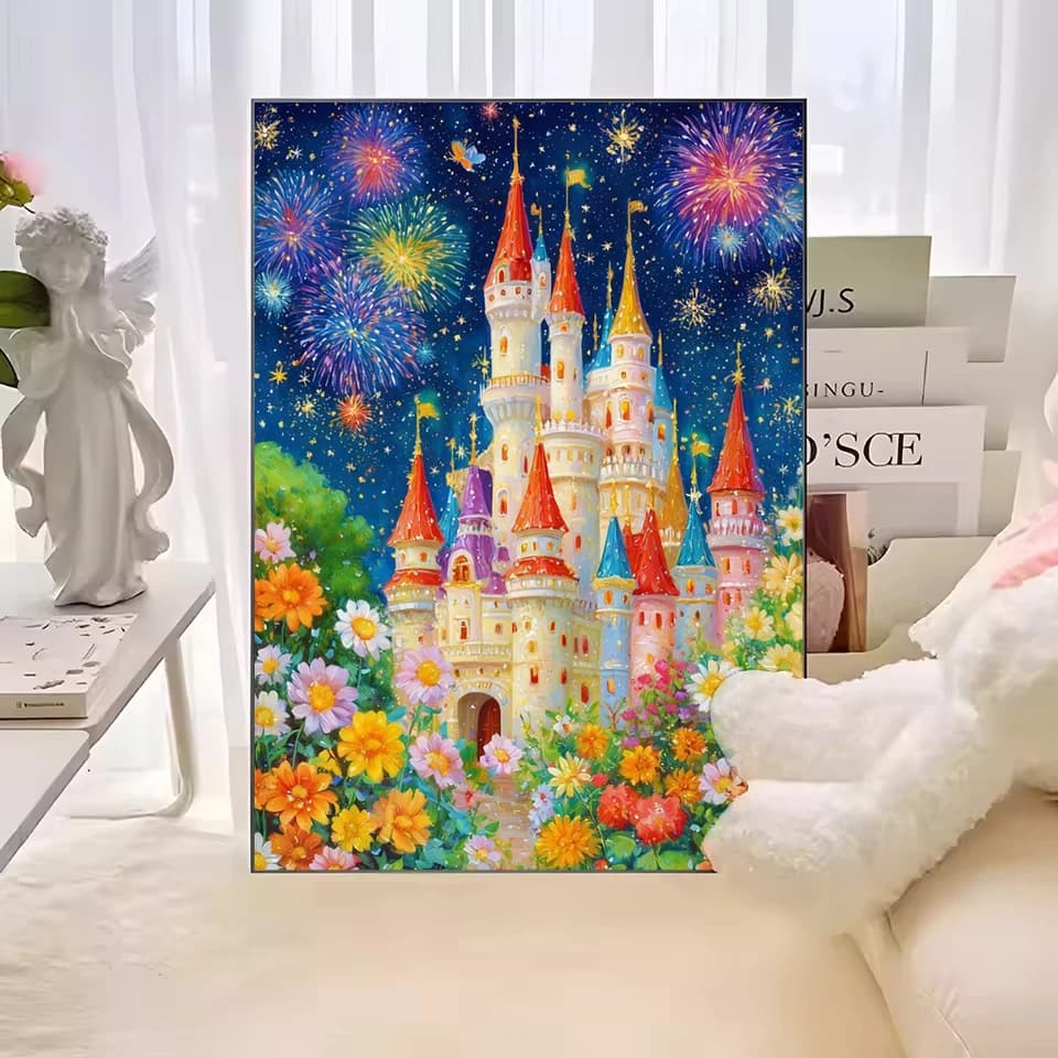 Set di Arte Diamantata 5D con Paesaggio Castello, Decorazione per la Casa, Nuovo Prodotto Fai-da-Te, Artigianato Creativo
