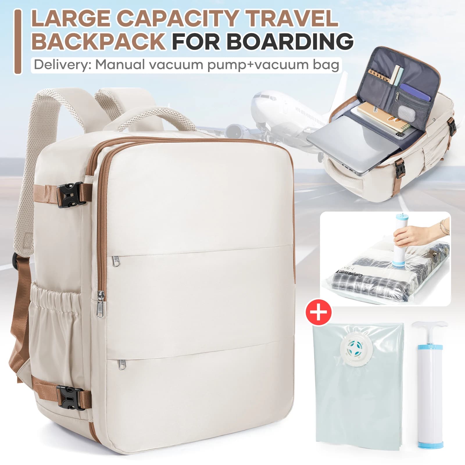 Cabin Airplane Travel Backpack 40x30x20 Ryanair Backpack Carry-on Luggage Wizzair Backpack Travel Bags Send Vacuum Bags and Pump
