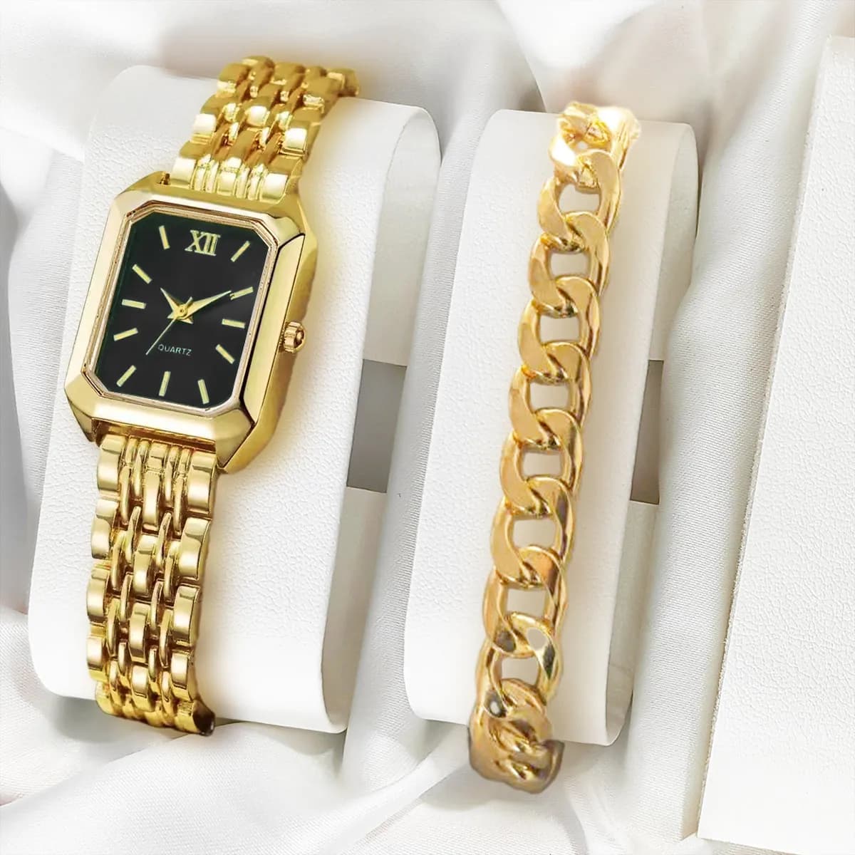 Orologi da donna di lusso Moda rettangolo Orologio da donna al quarzo Bracciale Orologi da polso analogici Reloj Mujer Orologio da ragazza regalo