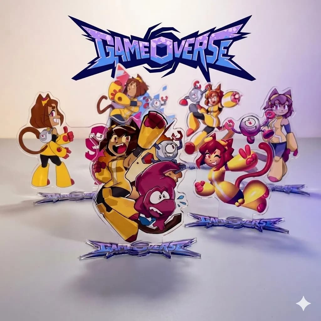Nuovo Portachiavi in Acrilico Anime Gameoverse 15CM, Kit Stand Anime, Decorazione da Scrivania Kaboodle Gobbles Warrick Fold, Regalo di Compleanno per Zaino