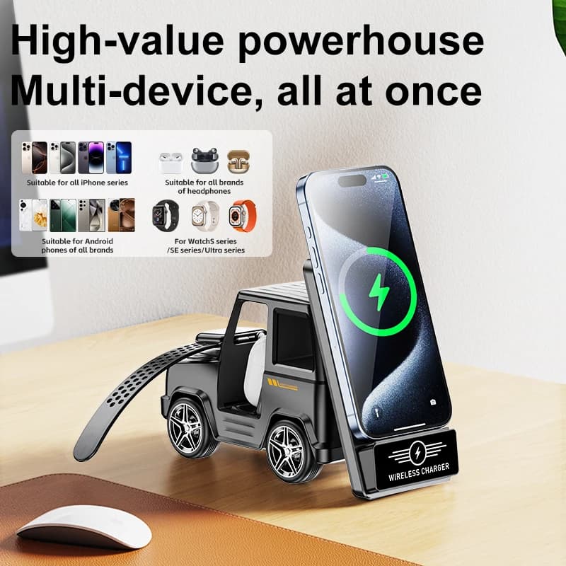 Multifunctional Wireless Charger 3-in-1 for iPhone16-11 Pro X XR XS Plus Series for Samsung Galaxy S23 S22 S2115W Fast Charging