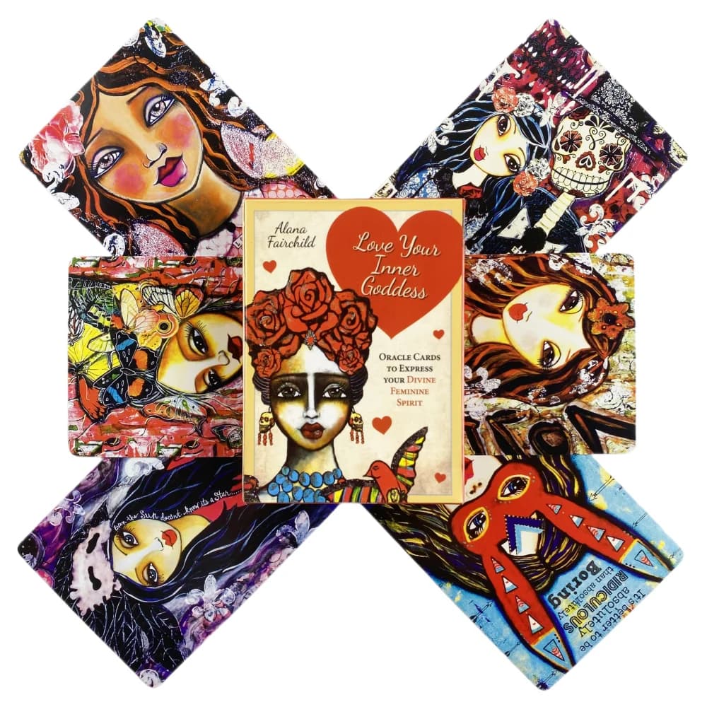 Carte Oracolo Love Your Inner Goddess, mazzo da 44 carte, Tarot English Visions Divination Edition, mazzo di carte da gioco