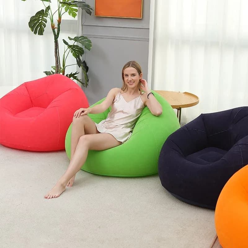 Popular PVC Floated Inflatable Sofa, Football Ball Shape Sofa, Inflatable Pouf, Inflatable Bed