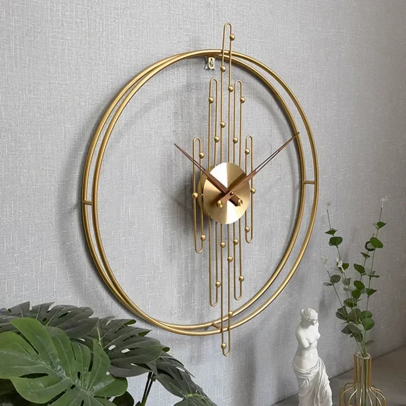 SAT Arte semplice Soggiorno Moda Sfondo Decorazione da parete Design Orologio da parete Decorazioni murali mute in ferro creativo di lusso