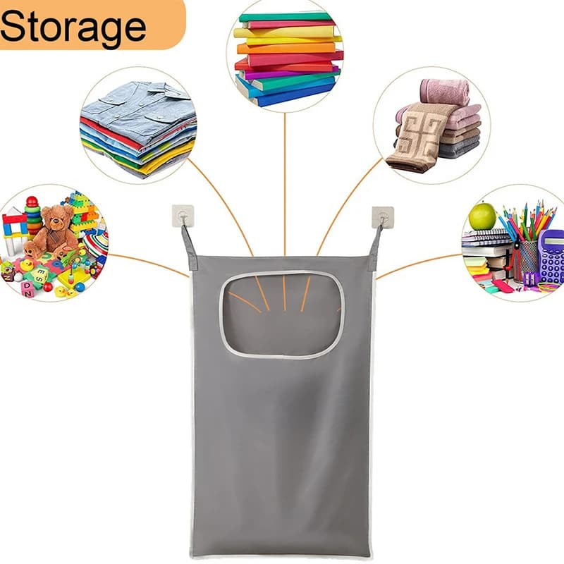 Household Sundries Storage Bag Storage Bag Door Hanging Laundry Basket Wall Mounted Dirty Clothes Storage Box