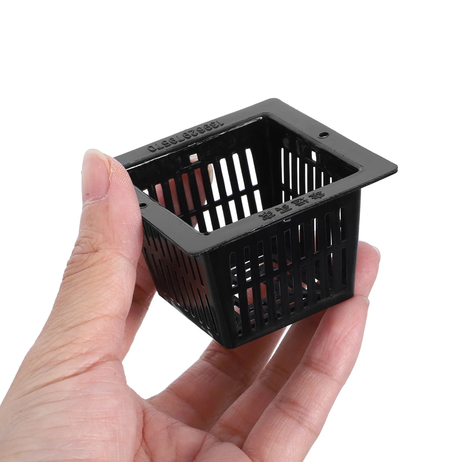 20Pcs Square Mesh Net Pots Black Hydroponic Basket Slotted Net Cups Lightweight Planter Soilless Growing Pots for Plants