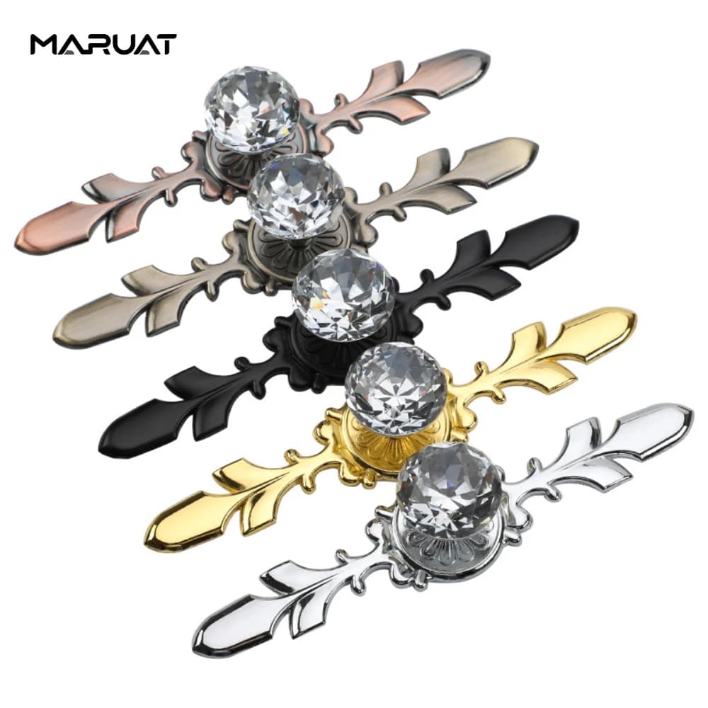 MARUAT Maniglie di cristallo di diamante di lusso Maniglie per scatole di scarpe Maniglie per armadi Manopole per cassetti per porte dell'armadio Maniglie per guardaroba Maniglia per mobili