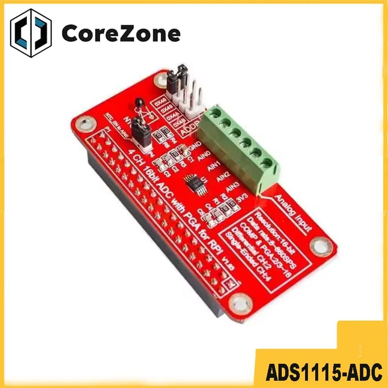 Modulo ADC ADS1115 da 3,3 V per Raspberry Pi 3/2/B+ I2C RPI-ADS1115-ADC Modulo convertitore analogico-digitale