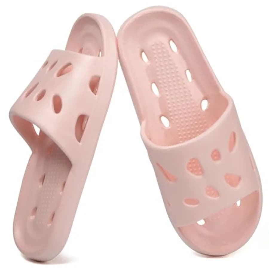 FINLEOO Scarpe da doccia per donna e uomo, comode ciabatte da piscina ad asciugatura rapida, sandali da spiaggia antiscivolo con supporto per l'arco plantare, per bagno e viaggi