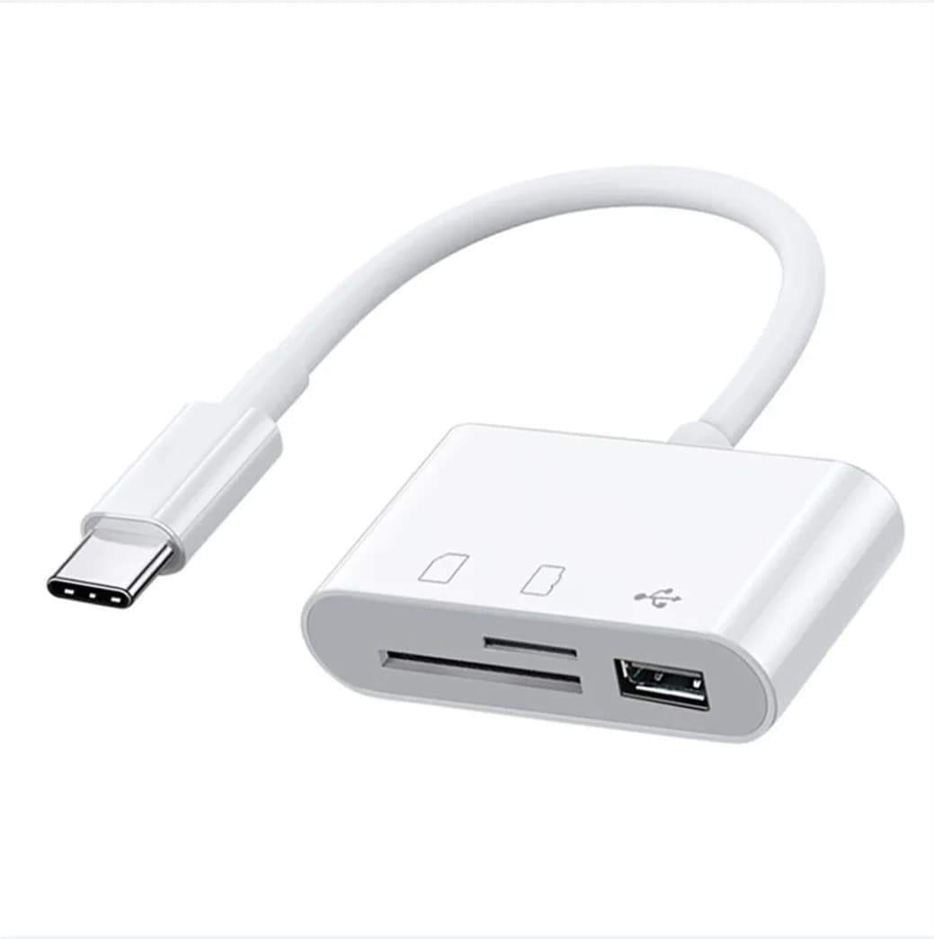 Lettore di schede di memoria da USB C a SD/TF, lettura di schede USB C 3 in 1 compatibile con iPhone 15 Pro iPad Mac MacBook Laptop Android, PC