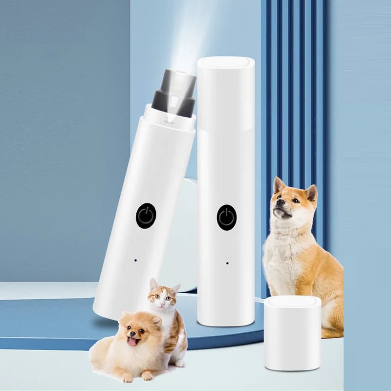Rimuovi smalto universale per cani e gatti con luce LED, ricarica USB, sicuro, non danneggia le unghie, cura e taglio unghie per cani e gatti.