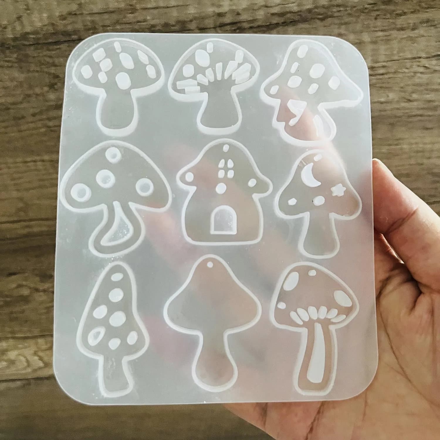 Multi Style Mushrooms Earring Pendant With Perforated Silicone Mold DIY Handmade Keychain Jewelry Making Epoxy Resin Mold