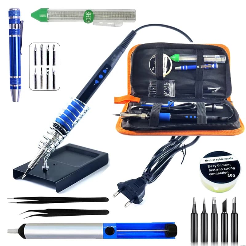 Set di saldatori con temperatura regolabile digitale 908D Strumento di saldatura per riparazioni elettroniche multifunzionali