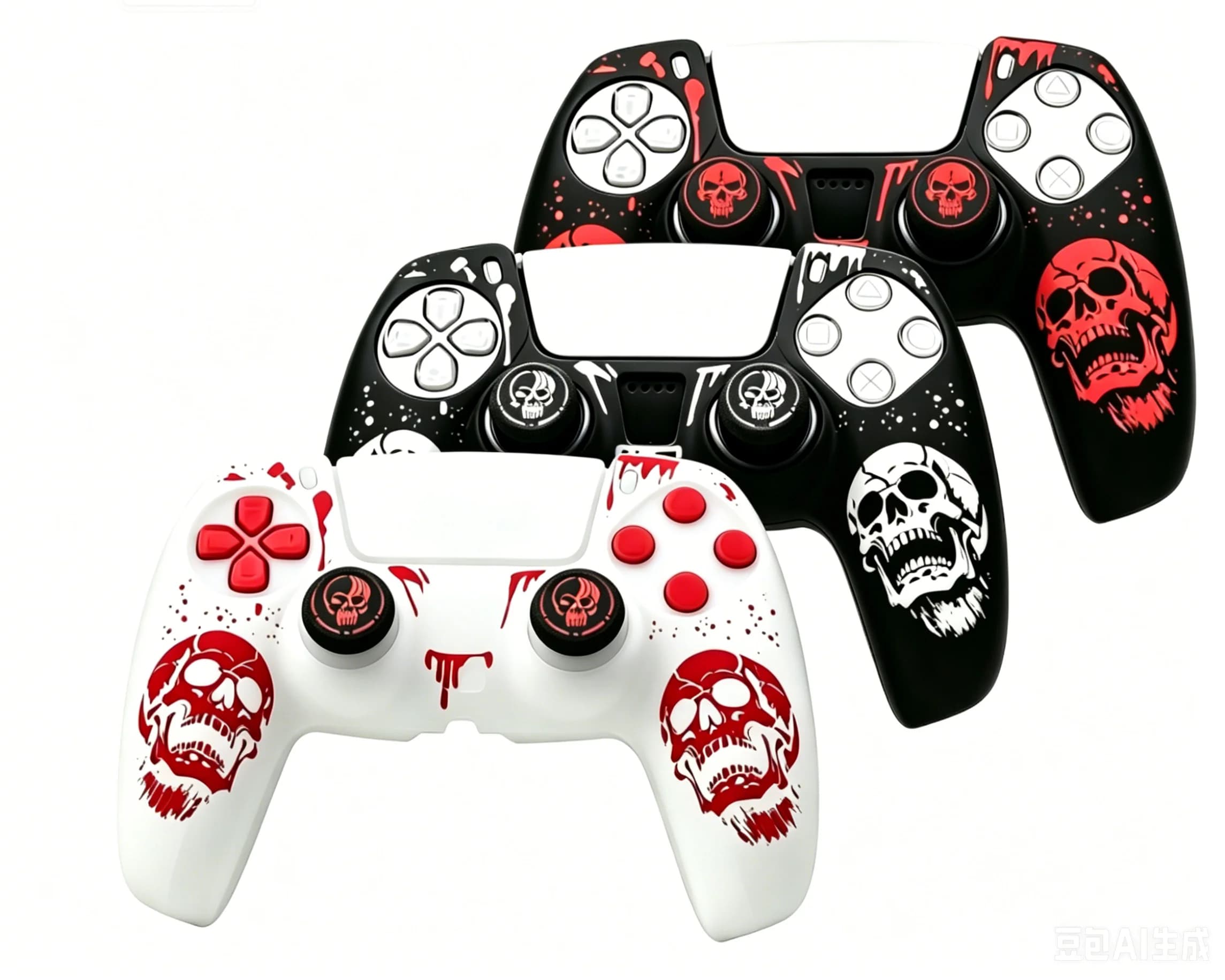 Anti-Slip Shockproof Dustproof Covers for PS5 Controller Silicone Cover Soft Skin Case with Laser Engraving & 2 Thumb Grips