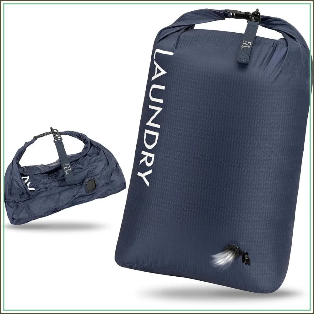 Space-Saving Compression Laundry Bag, Waterproof Wet/Dry Storage, Smell Proof for Travel Gym Camping